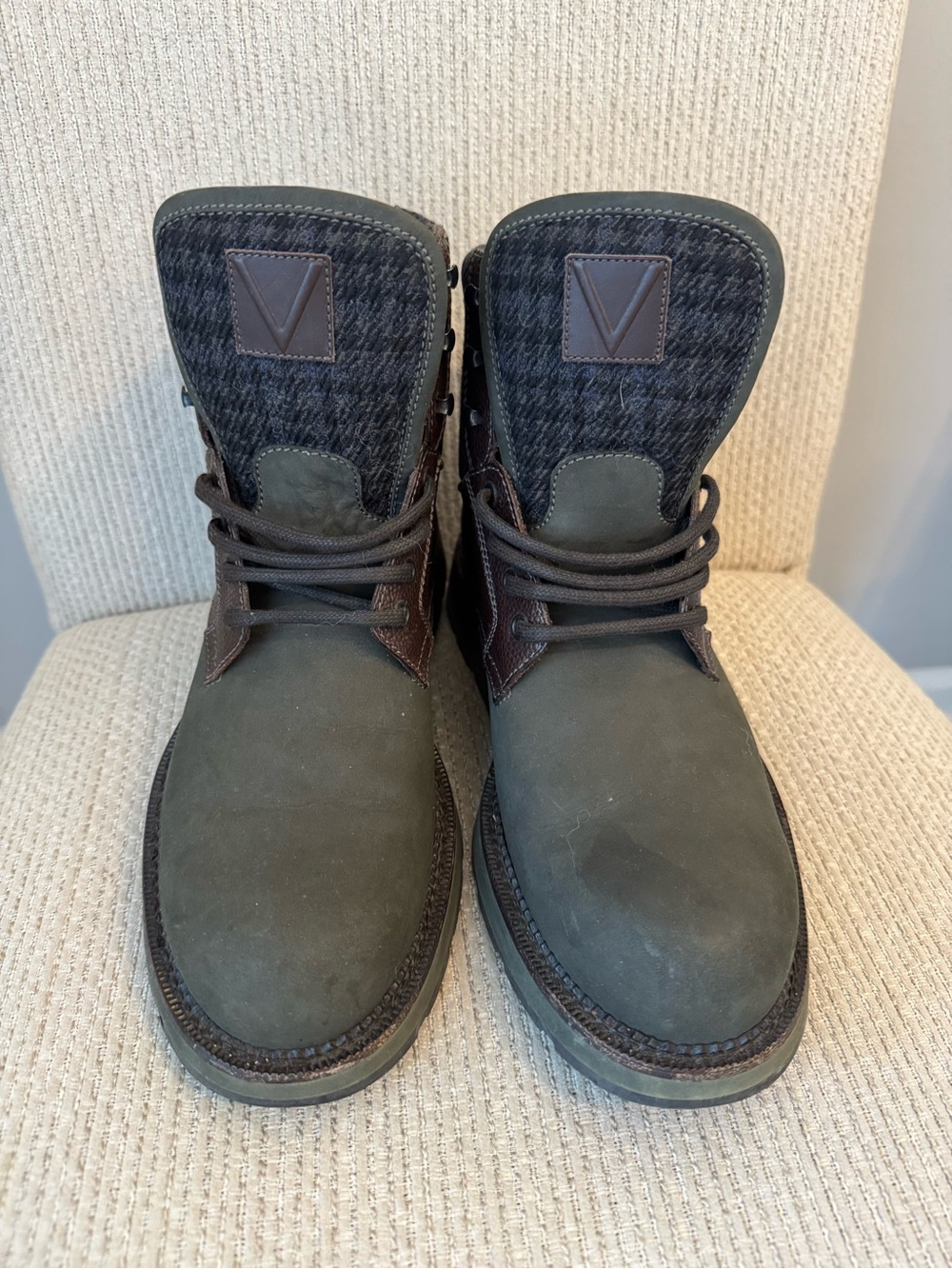Louis Vuitton Men’s Groundbreaking Ankle Boots — Olive Green & Brown - Picture 2 of 12